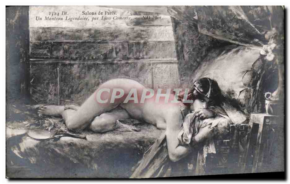 CPA Femme nue erotique Salon de Paris Un manteau legendaire Leon Comerre