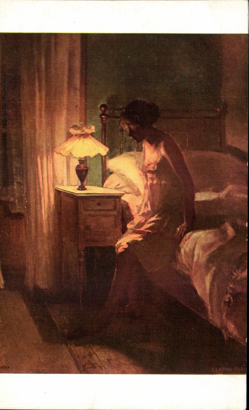 CPA FEmme Rieder Au petit jour 