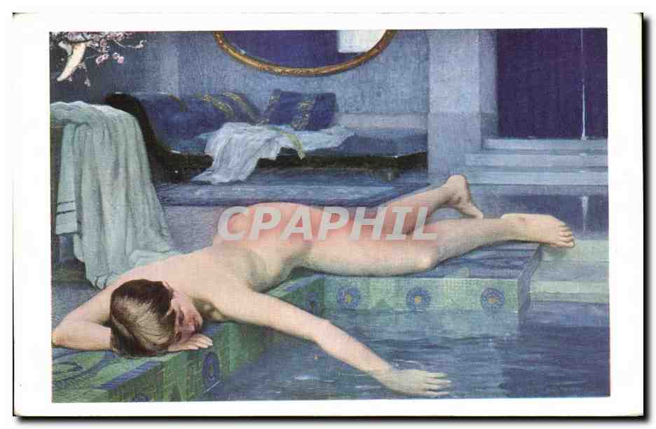 CPA Faugeron La Piscine Bleue The Blue Swimming Pool Femme nue