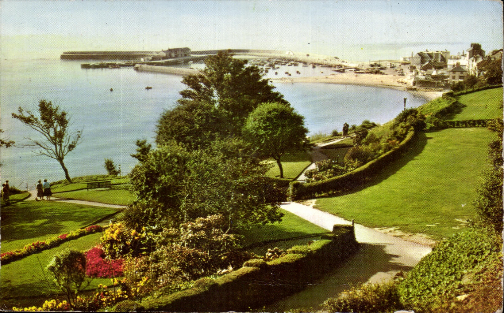 CPA The Cobb from Langmoor gardens Lyme Regis 