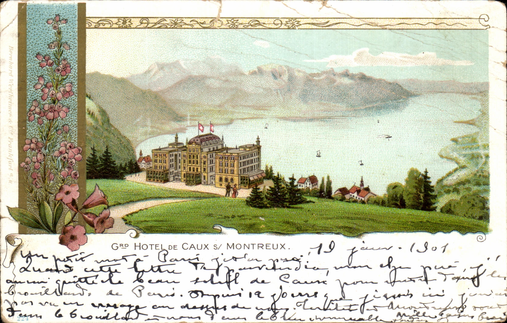CPA Grp Hotel de Caux S/ Montreux Suisse