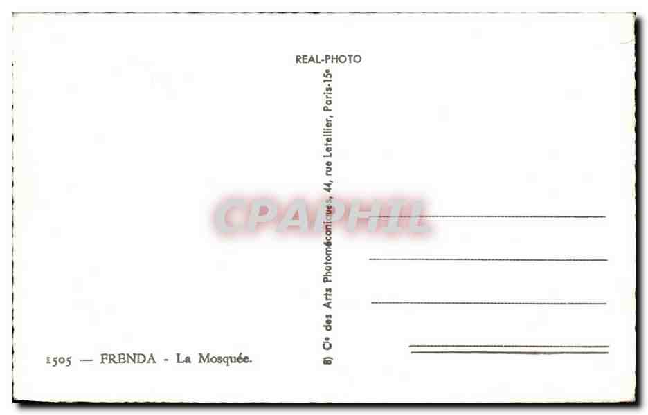 Frenda — La Mosquée — REAL-PHOTO, Paris — Verso