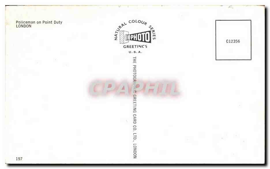 CPA Policeman on Point Duty London — Verso