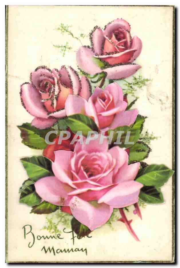 CPA Fantaisie Fleurs Bonne Maman
