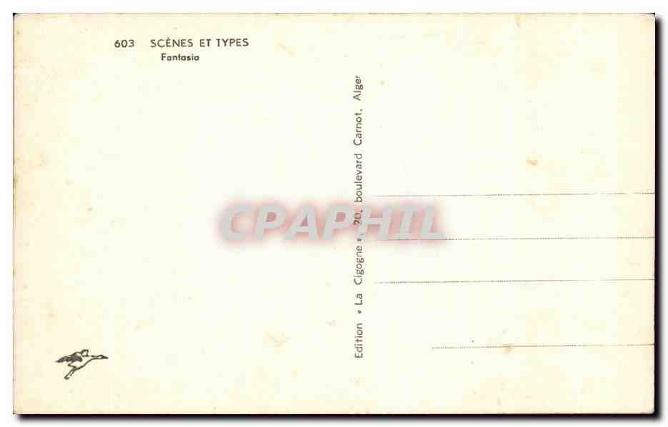 CPA Scenes et Types Fantasia Algerie  — Back