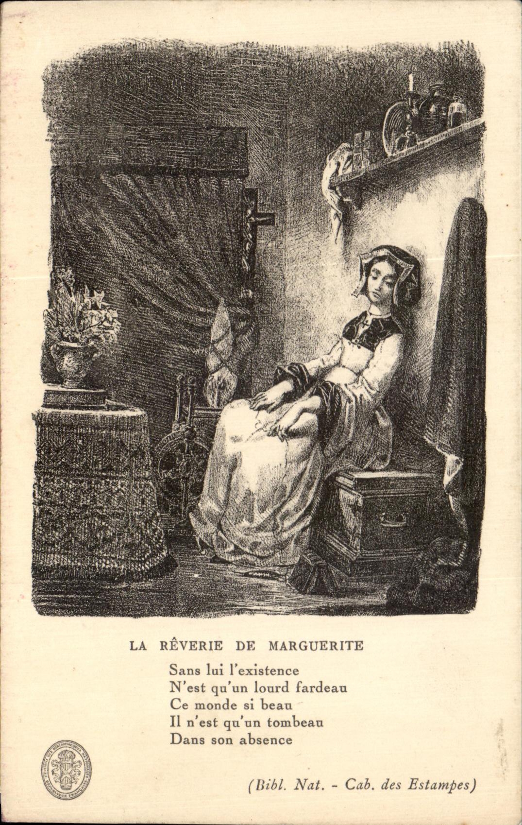 CPA Le Reverie De Marguerite Sans lui l existence