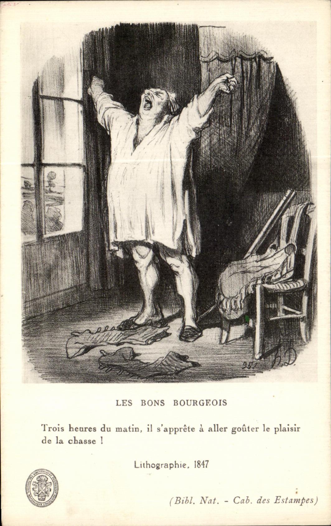CPA Les Bons Bourgeois Trois beures du matin il s apprete a aller gouter le plaisir