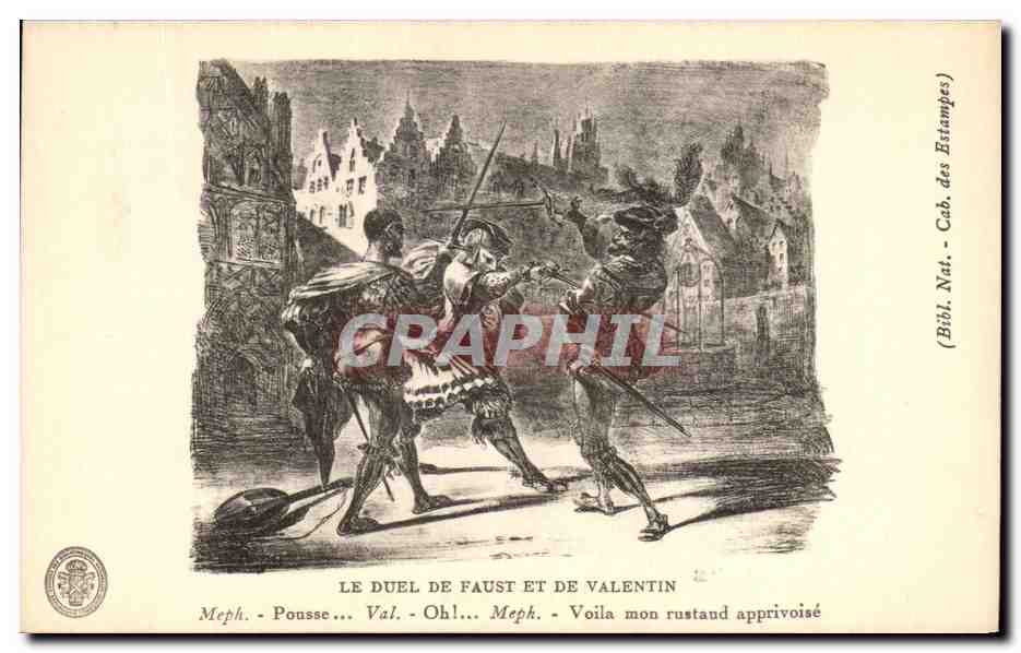 CPA Le Duel De Faust Et De Valentin Pousse Faust