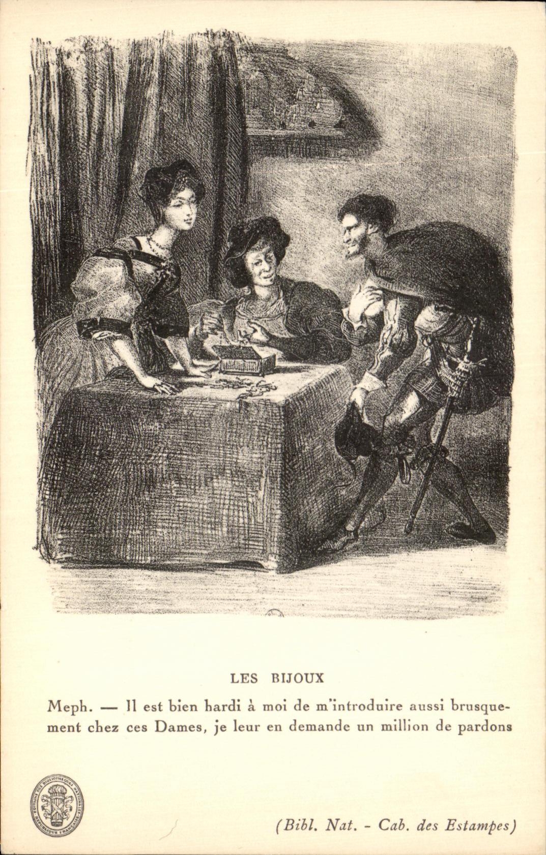 CPA Les Bijoux est bien hardi a moi de m introduire aussi brusquement Faust