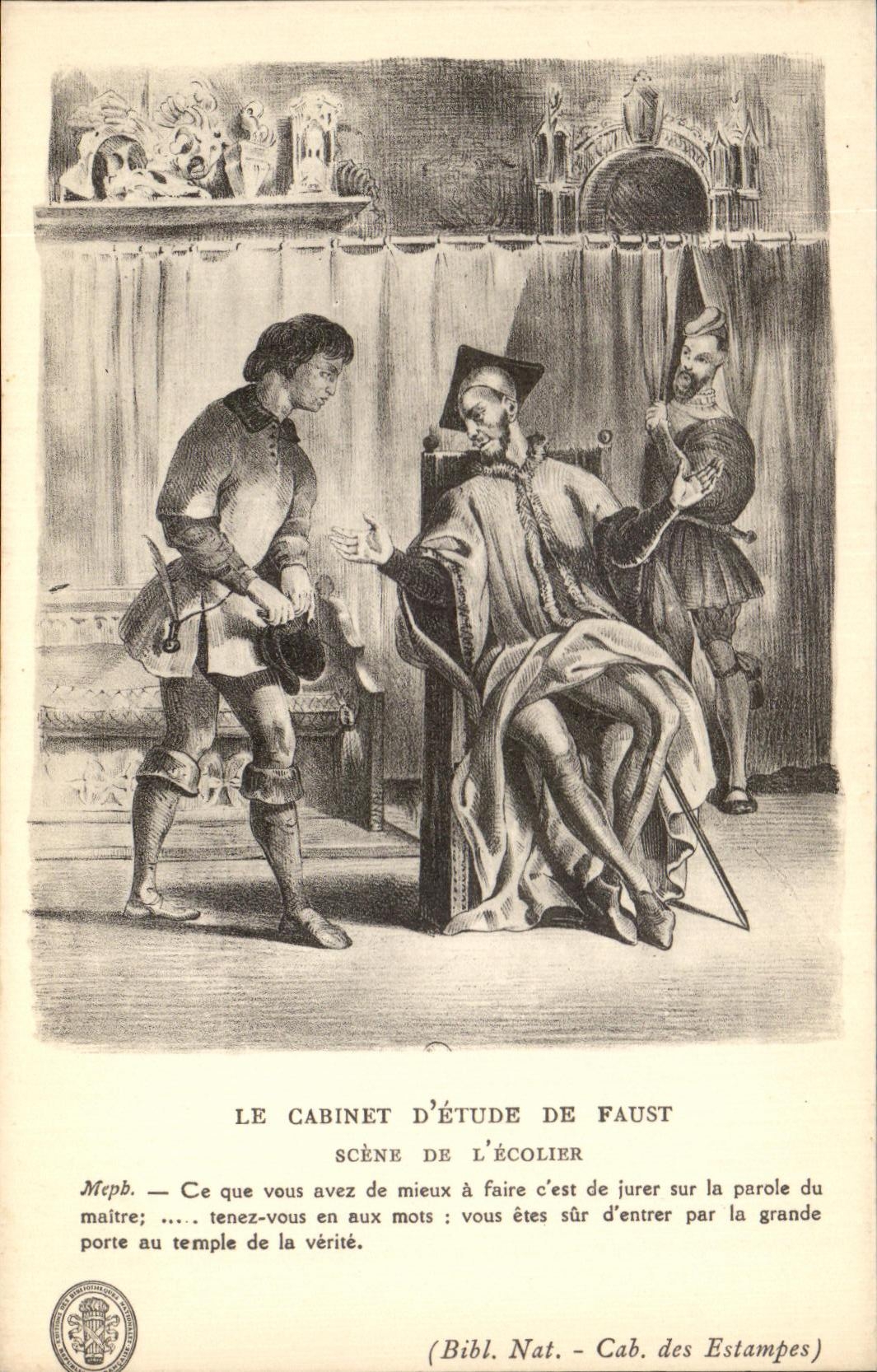 CPA Le Cabinet D Etude De Faust Scene De L Ecolier Faust
