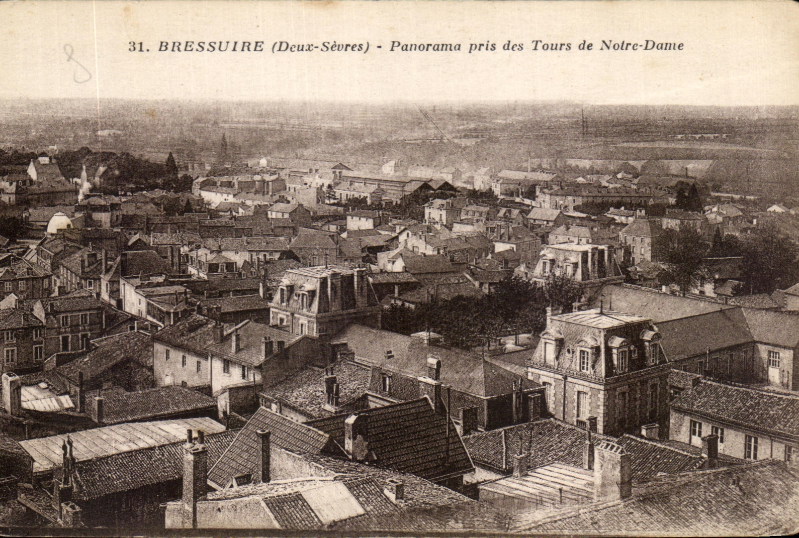 Bressuire (Deux-Sèvres) — Panorama pris des Tours de Notre-Dame — Phototype Jehan-Poupin, Mortagne