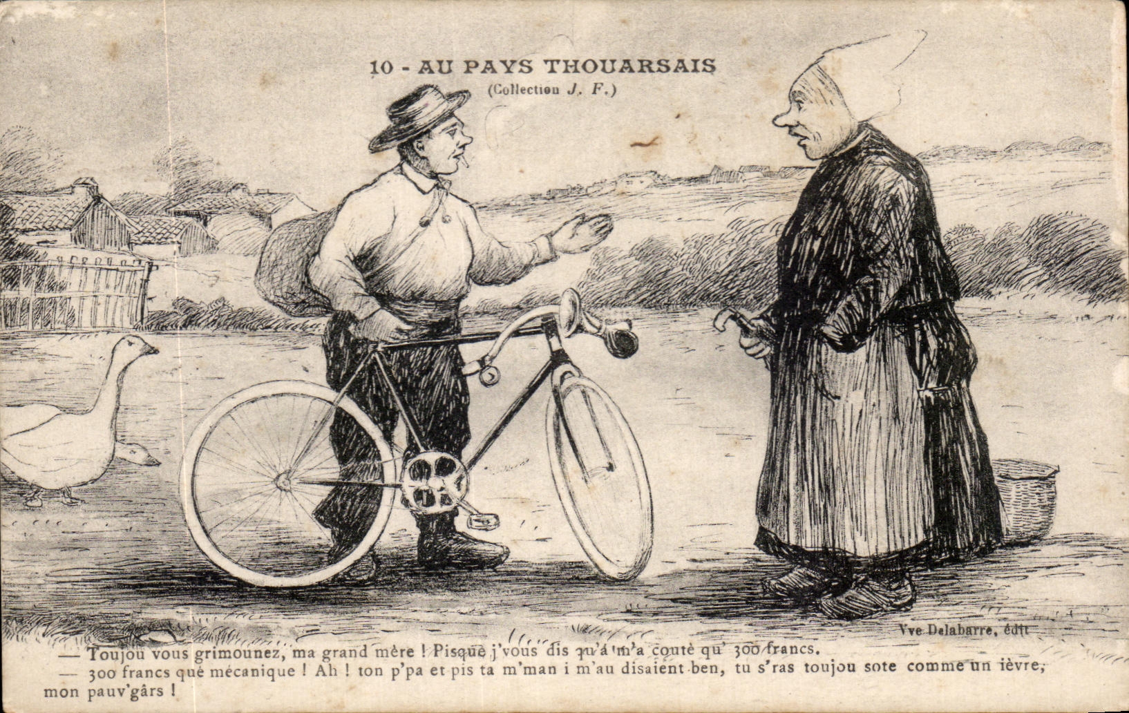CPA Au Pays Thouarsais Velo Cycle Cylcing Folklore costume