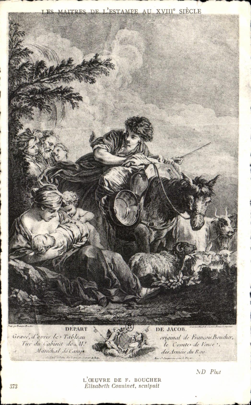 CPA L Oeuvre De Boucher Elisabeth Cousinet Depart de Jacob