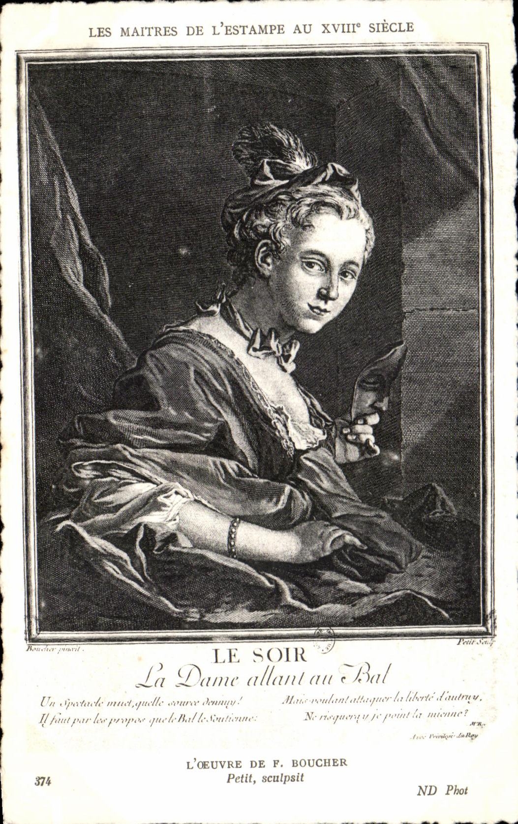 CPA Les Maitres De L Estampe Au XVIII Siecle Le Soir La Dame allant au Bal