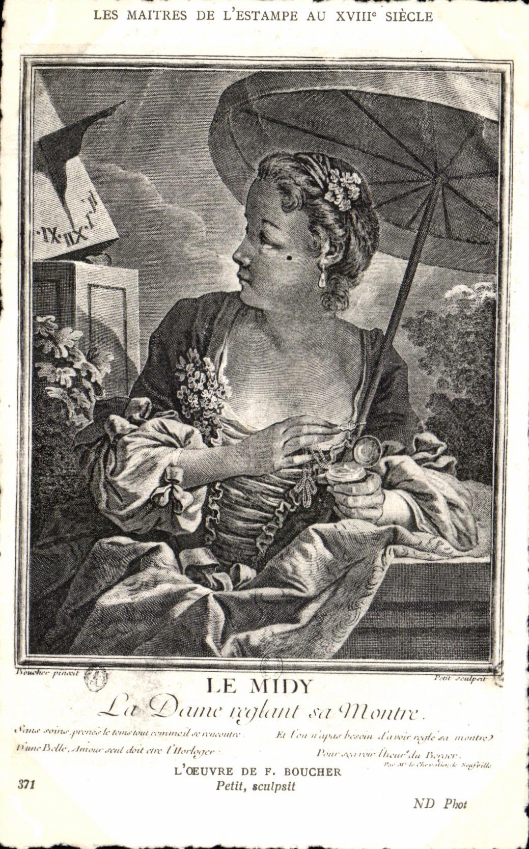 CPA Les Maitres De L Estampe Au XVIII Siecle Le Midy La Dame reglant sa Montre