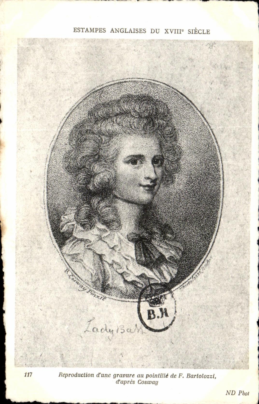 CPA Estampes Anglaises Du XVIII Siecle Reproduction d une gravure au pointille de Barlotozzi d apres Cosway