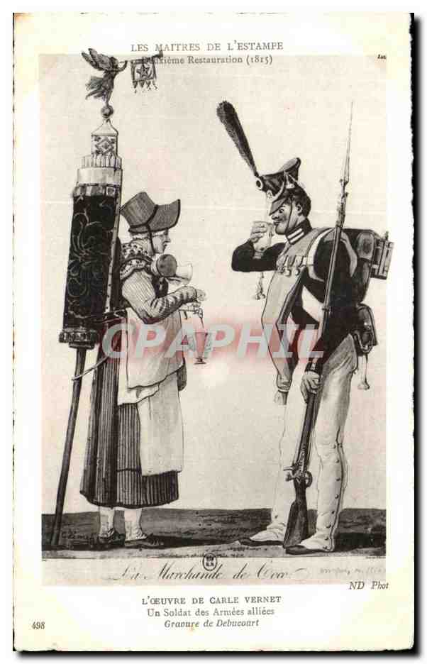 CPA L Oeuvre De Carle Vernet Un Soldat des Armees alliees Gravure de Debucourt Militaria 