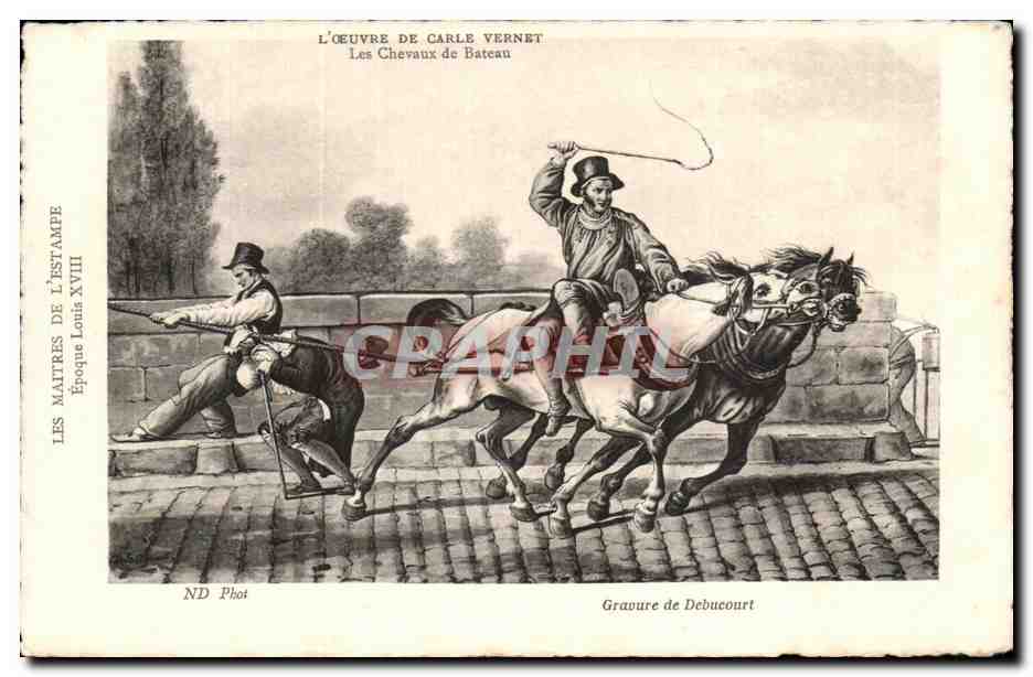 CPA L Oeuvre De Carles Vernet Les Chevaux de Bateau Horse cheval