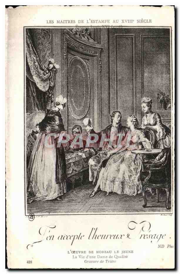 CPA L Oeuvre De Moreau Le Jeune La Vie d une Dame de Qualite Gravure de Triere