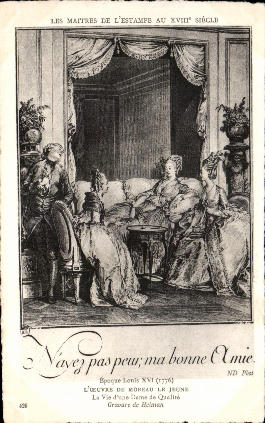 CPA L Oeuvre De Moreau Le Jeune La Vie d une Dame de Qualite Gravure de Heiman