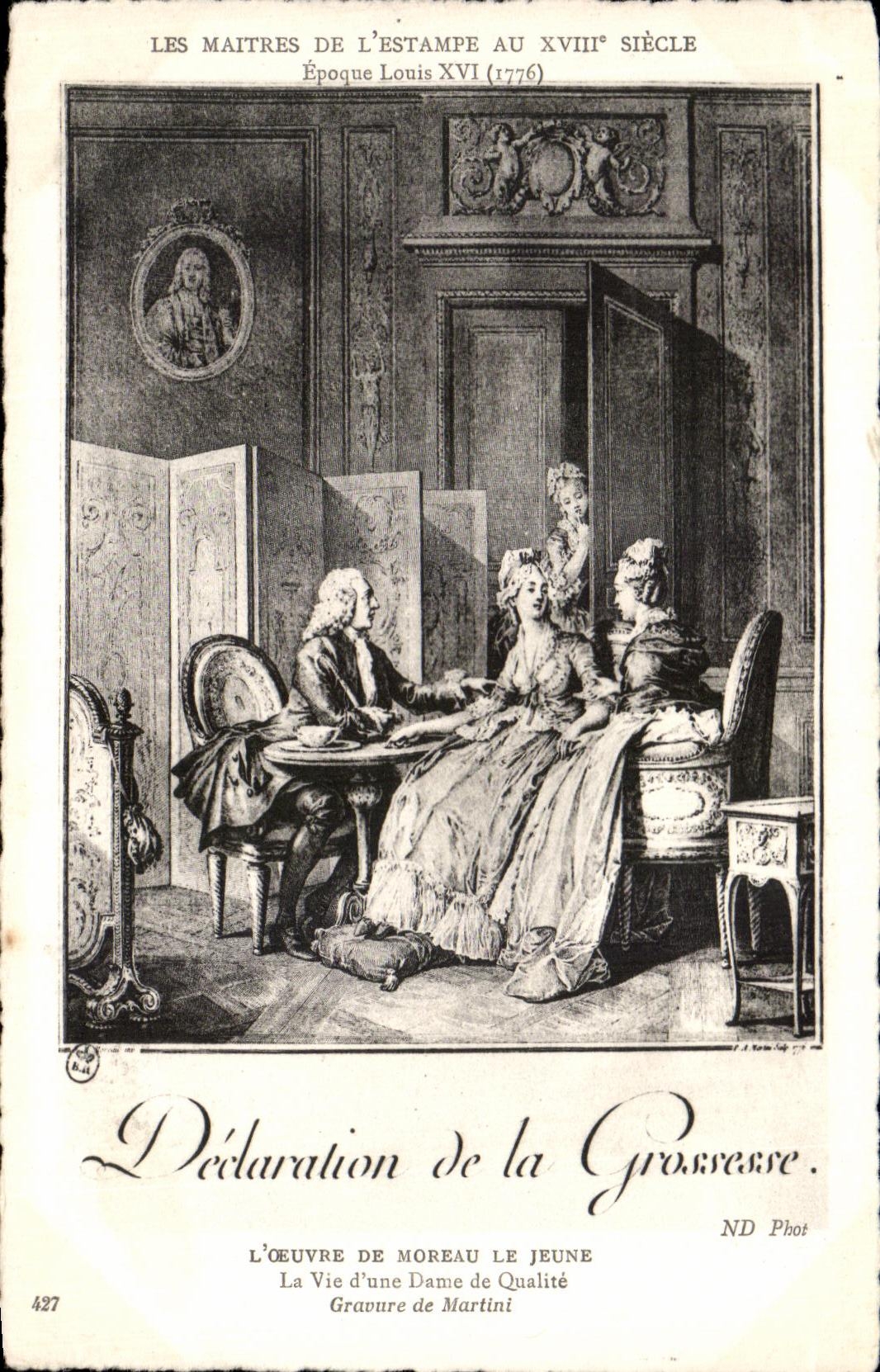 CPA Les Maitres De L Estampe Au 18eme L Oeuvre De Moreau Le Jeune La Vie d une Dame Qualite Gravure de Martini Grossesse