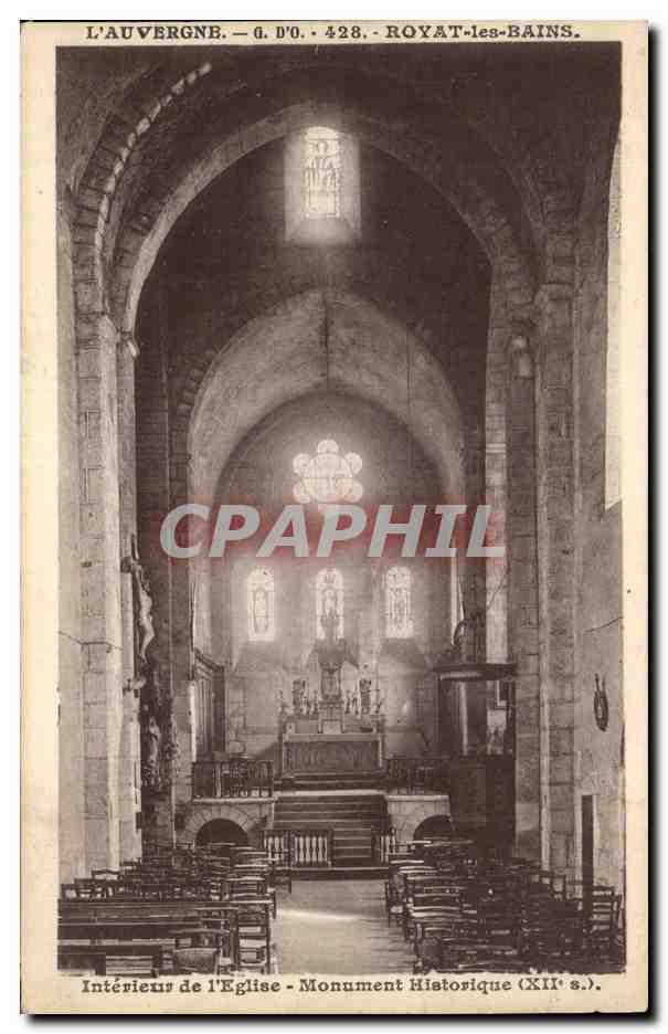 CPA L Auvergne Royat les Bains Interieur de l eglise