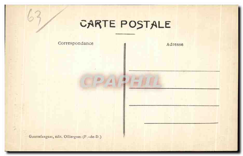 CPA Thiers Maison de L Homme de Bois Rue de Lorraine  — Rückseite