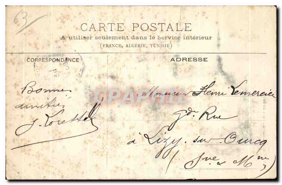 CPA Thiers Lavoir du Pont Seychalles — Rückseite