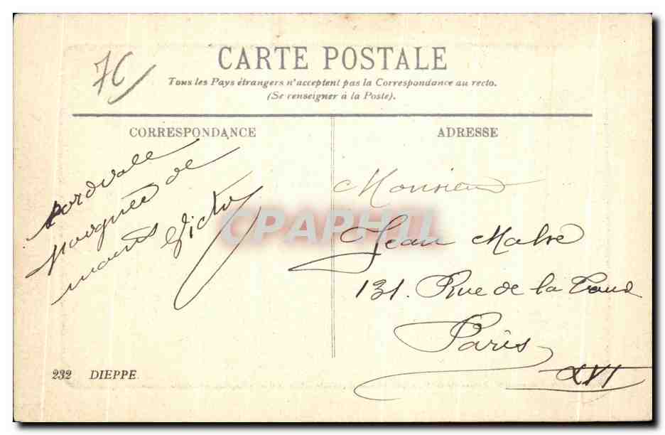 CPA Dieppe L heure de la maree Bateau  — Rückseite