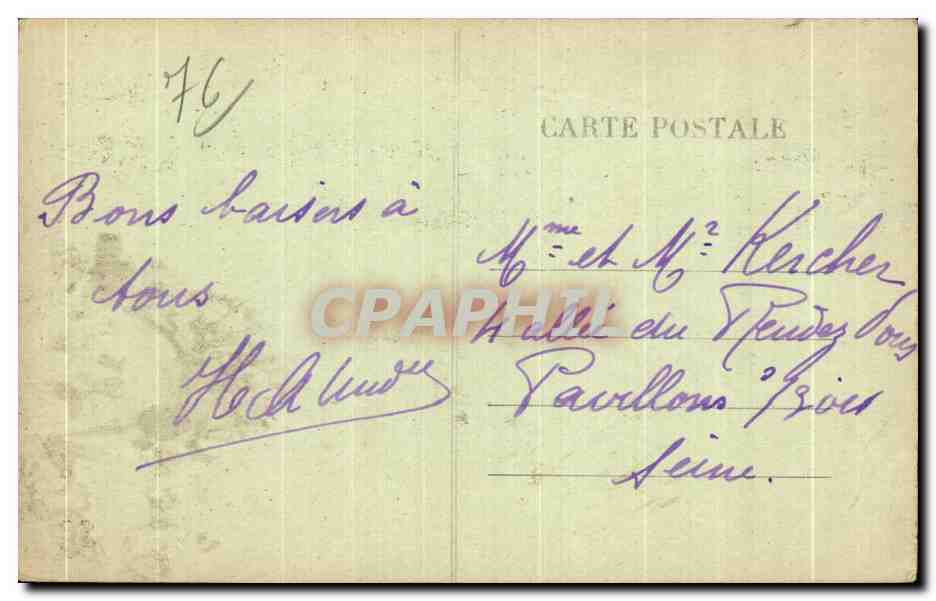 CPA Dieppe Le port — Rückseite