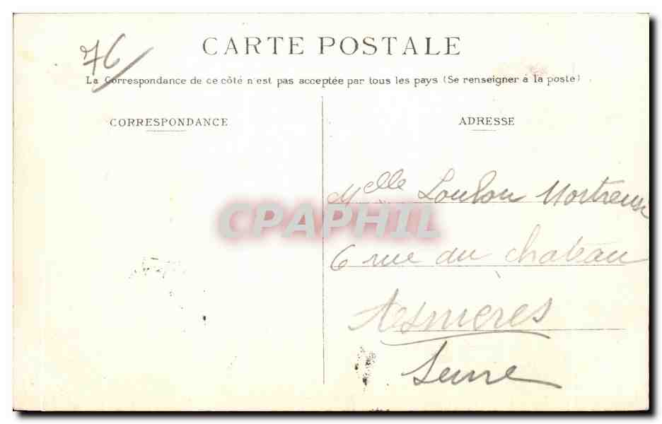CPA Dieppe Hotel Regina Le Vieux Chateau — Verso