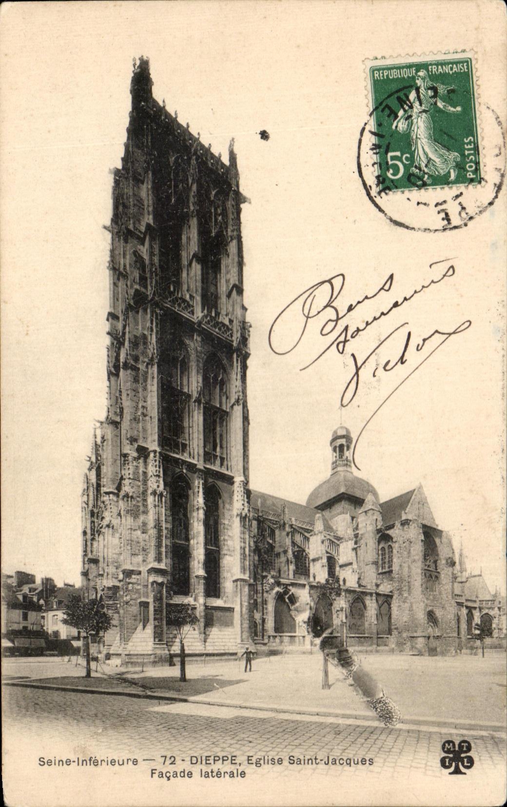 CPA Dieppe Eglise Saint Jacques Facade Laterale