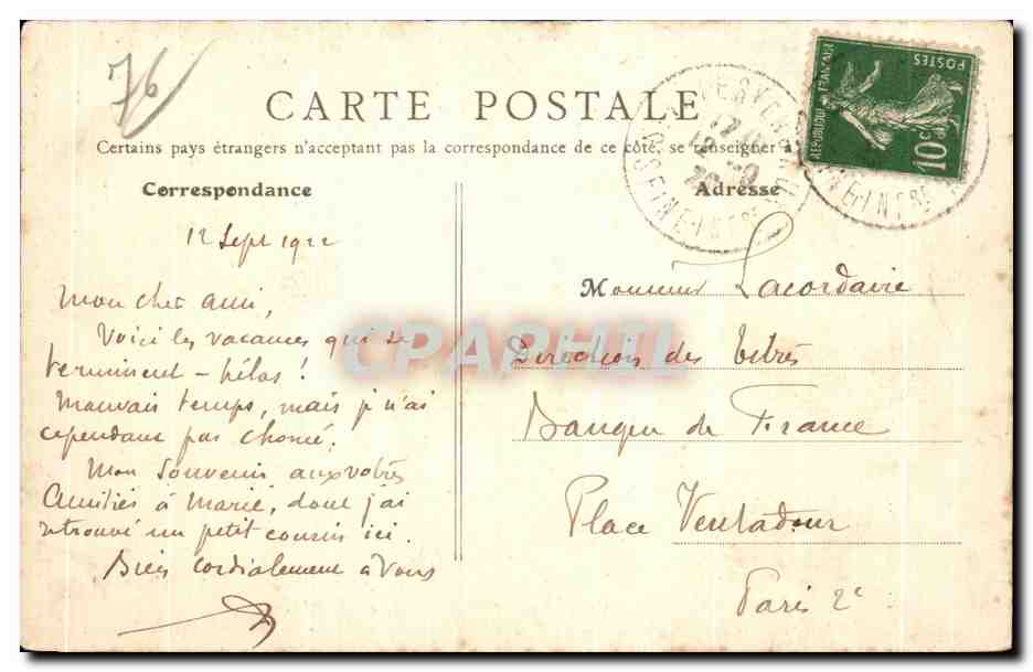 CPA Saint Valery en Caux Bassin — Rückseite