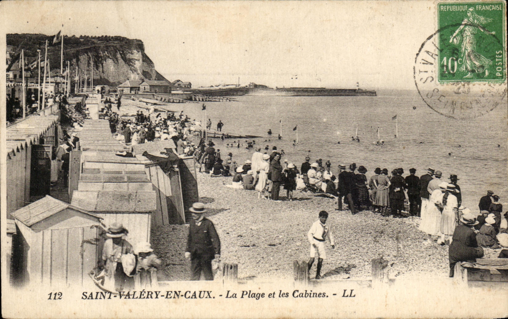 CPA Saint Valery en Caux La Plage et les Cabines