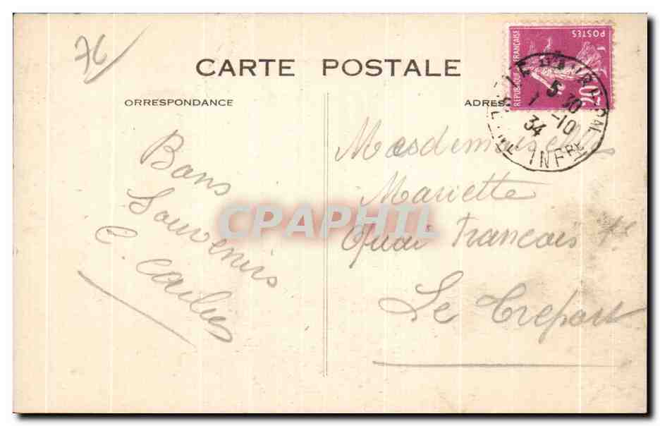 CPA Le Havre Le semaphore Les remorqueurs a la jetee Bateaux — Rückseite