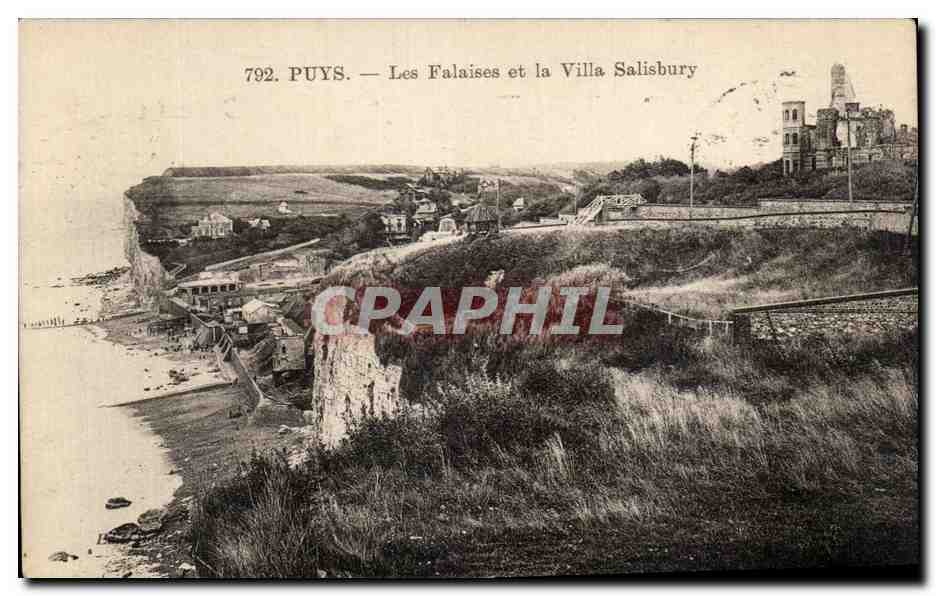 Puys — Les Falaises et la Villa Salisbury — Éditeur anonyme, n° 792