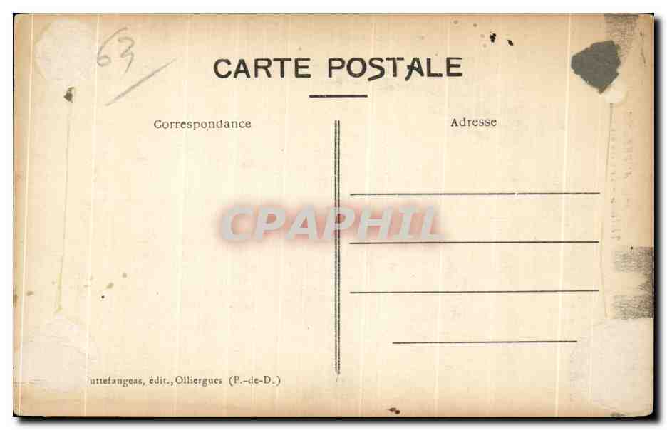 CPA L Auvergene Thiers Le Coin des Hazards — Rückseite