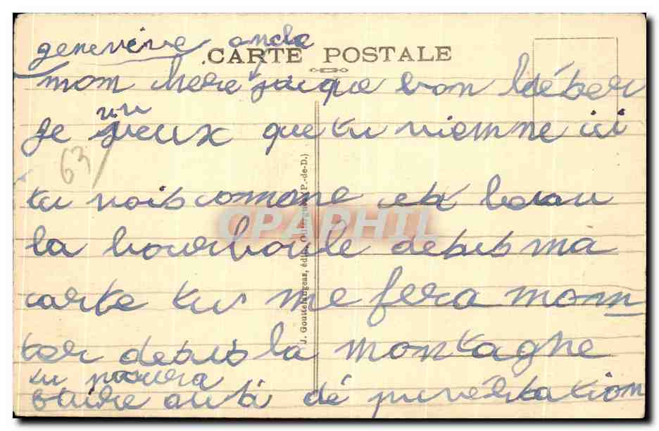 La Bourboule — Vue générale — Plateau de Charlannes — G. D'O. -1294 — Rückseite