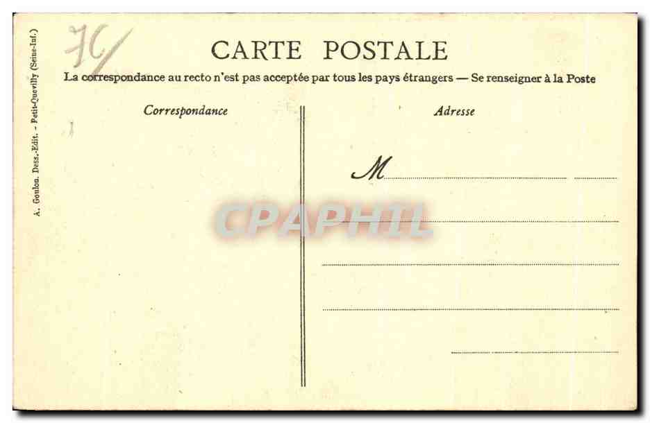 CPA Rouen Rue du Halage — Verso