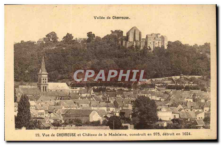 Vue de Chevreuse et Château de la Madeleine — construit en 975, détruit en 1624 — F. David, Photo Versailles