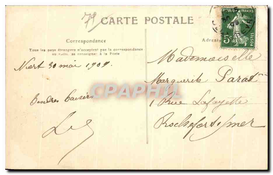 CPA Niort Quai de la Regratterie — Rückseite