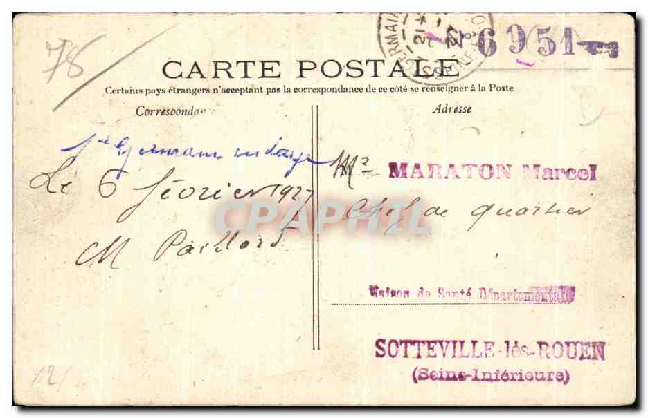 CPA St Germain en Laye Place Vauban Rue Franklin — Verso