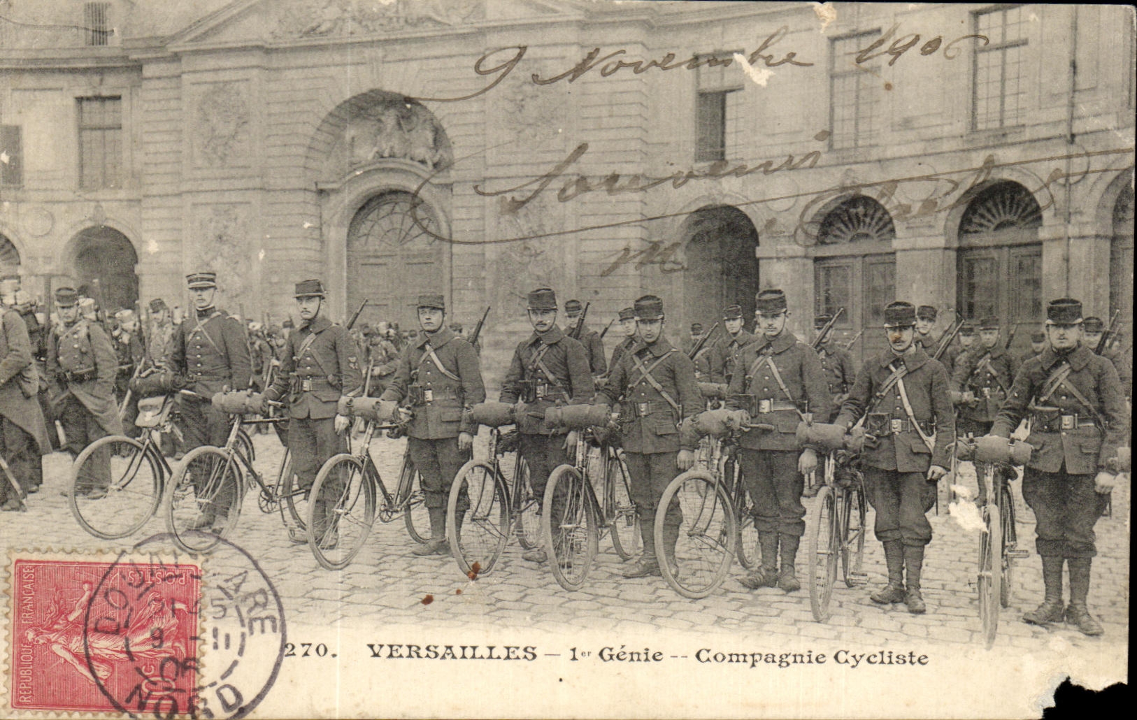 CPA Versailles Genie Compagnie Cycliste Velo Cycle Cycling Militaria