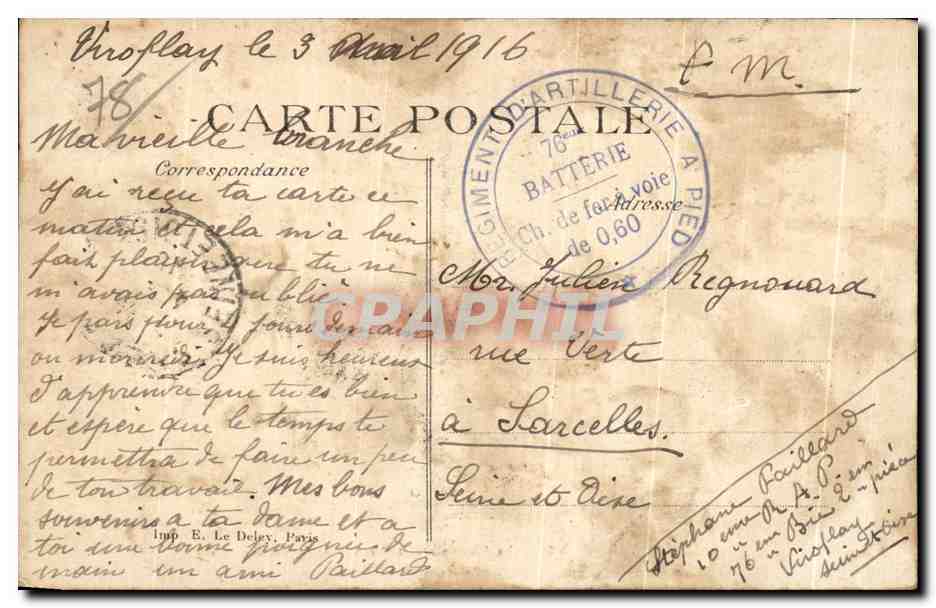 CPA Viroflay La Chaumiere et Avenue de Versailles — Back