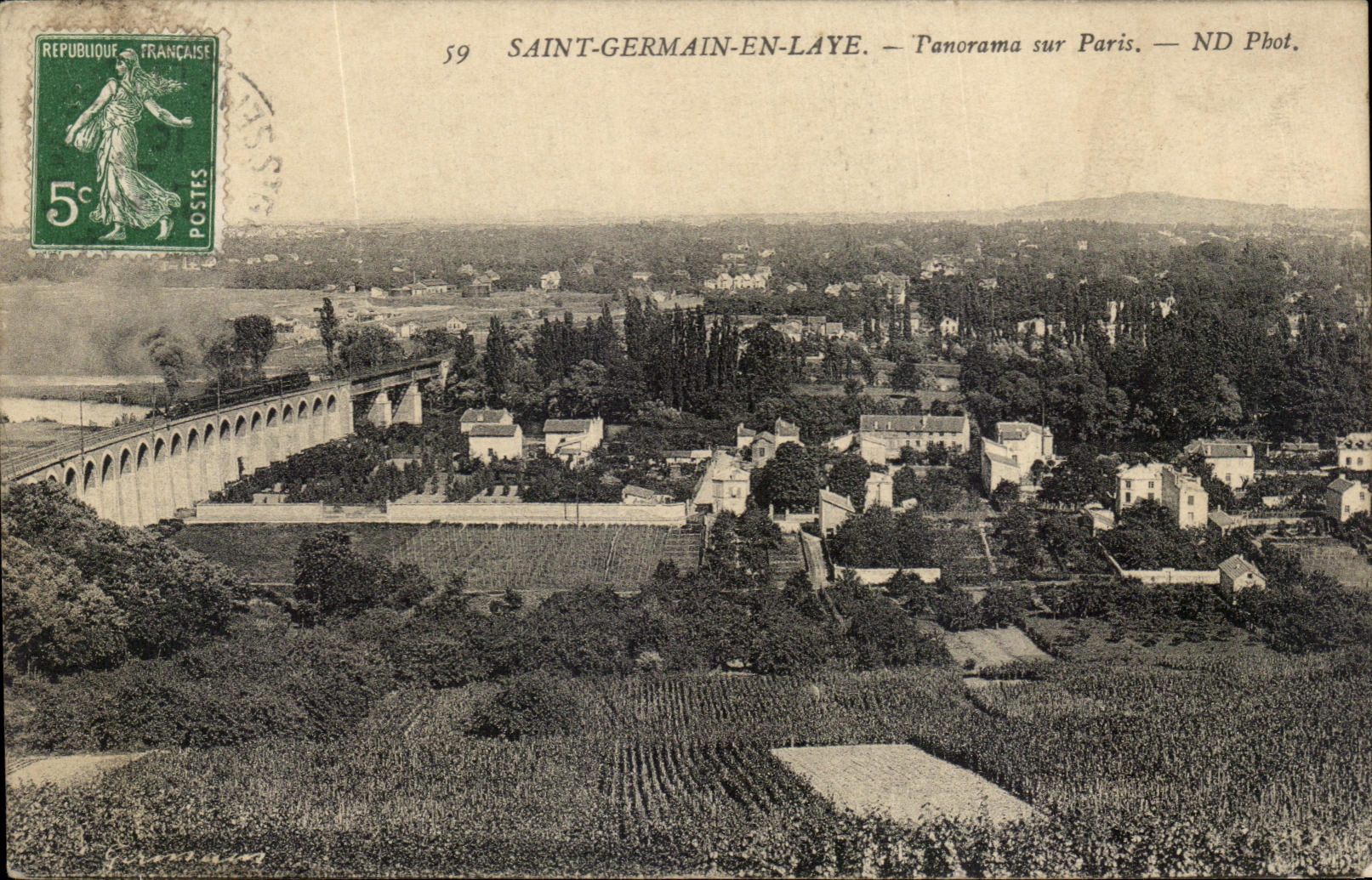 CPA Saint Germain En Laye Panorama sur Paris