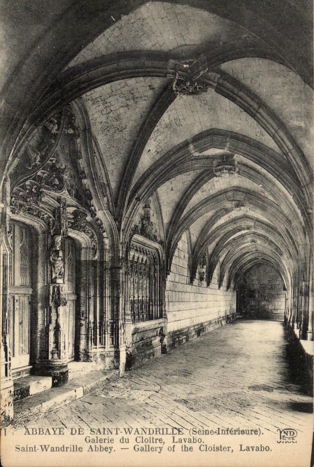 CPA Abbaye De Saint Wandrille (Seine Interieure) Galerie du Cloitre Lavabo