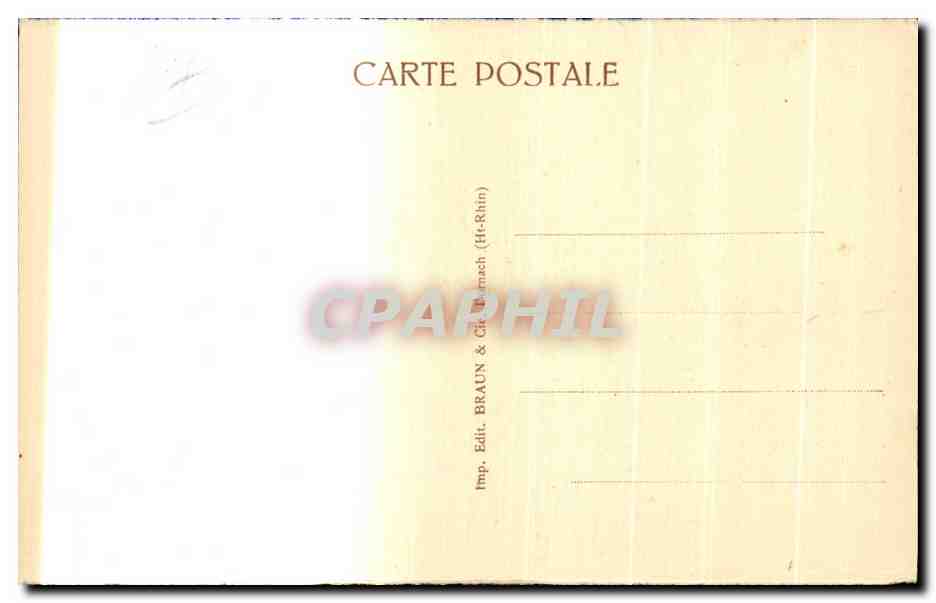 CPA Jeunes Alsaciennes Folklore Costumes — Verso