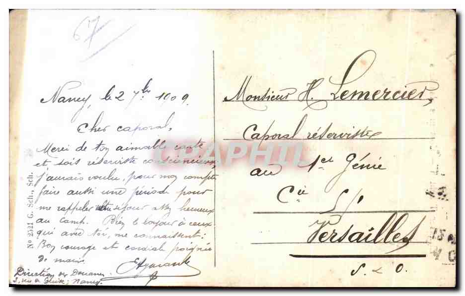 CPA Costumes alsaciens Folklore Costume — Verso