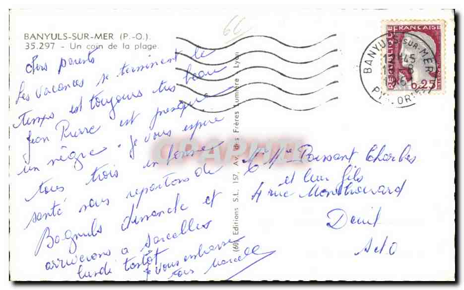 CPA Banyuls Sur Mer un coin de la Plage — Rückseite