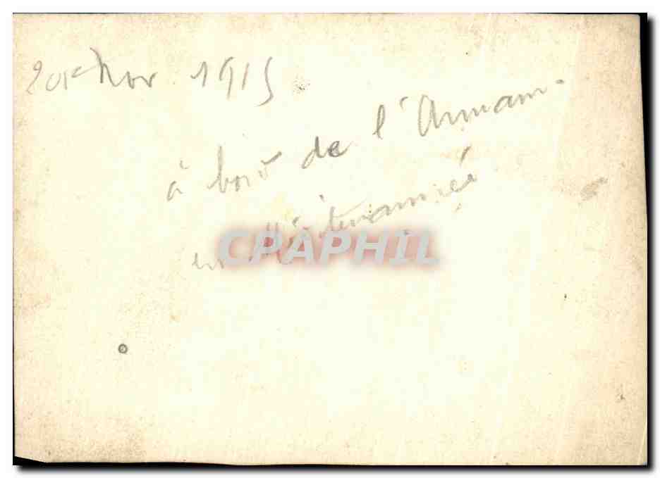 PHOTO A bord de l arman en Mediterrannee Novembre 1915 Bateau — Rückseite